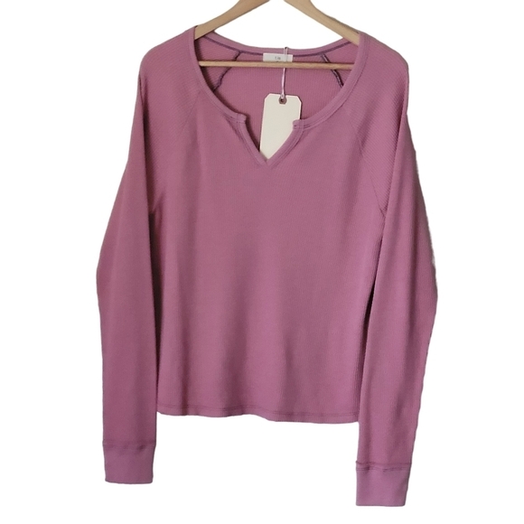 Anthropologie TLA waffle knit thermal top small - Picture 1 of 8